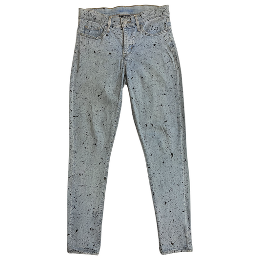 Blue & Black Splatter Denim Jeans - Size 28 x 34