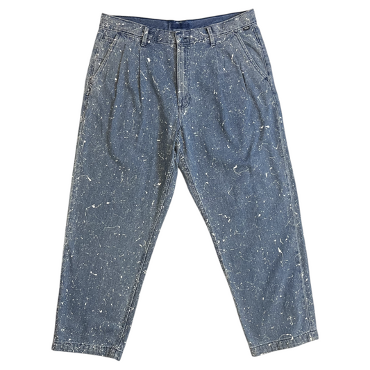 Blue & White Splatter Denim Jeans - Size 40