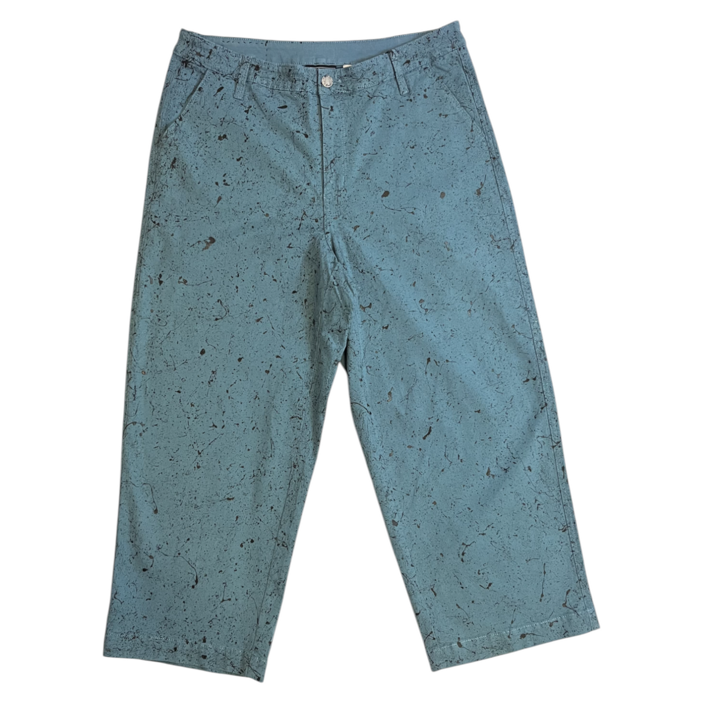 Teal & Black Splatter Pants - Size 16