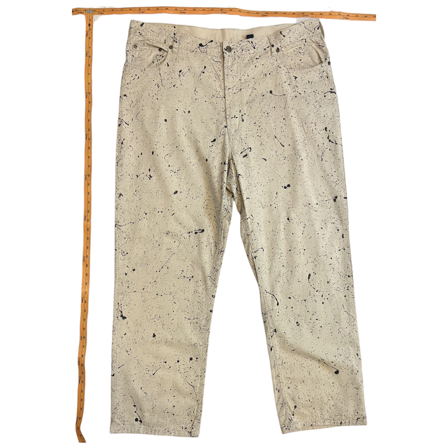 Khaki & Black Splatter Pants - Size 40 x 32