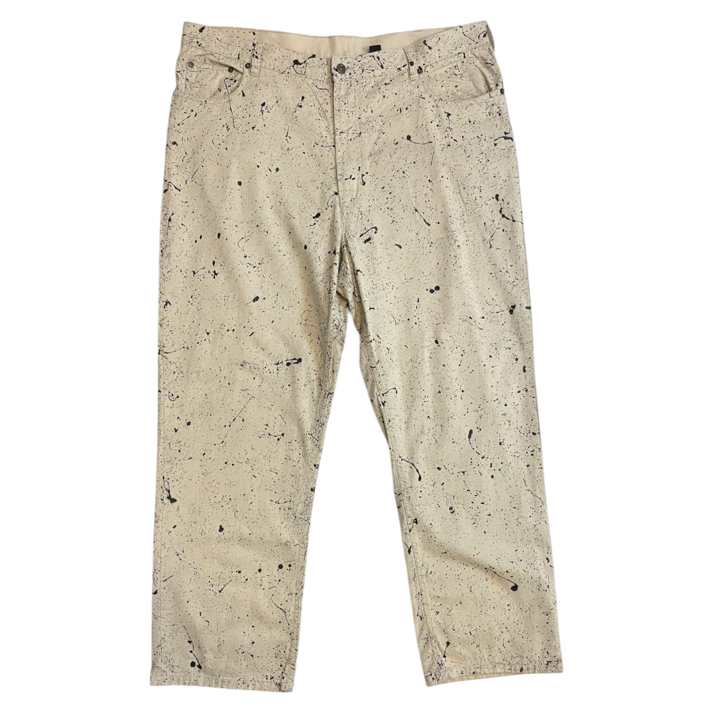 Khaki & Black Splatter Pants - Size 40 x 32