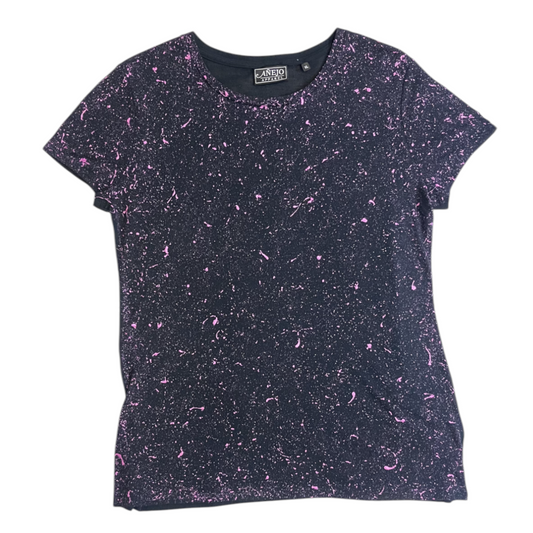 Black & Pink Splatter T-Shirt - Size XL