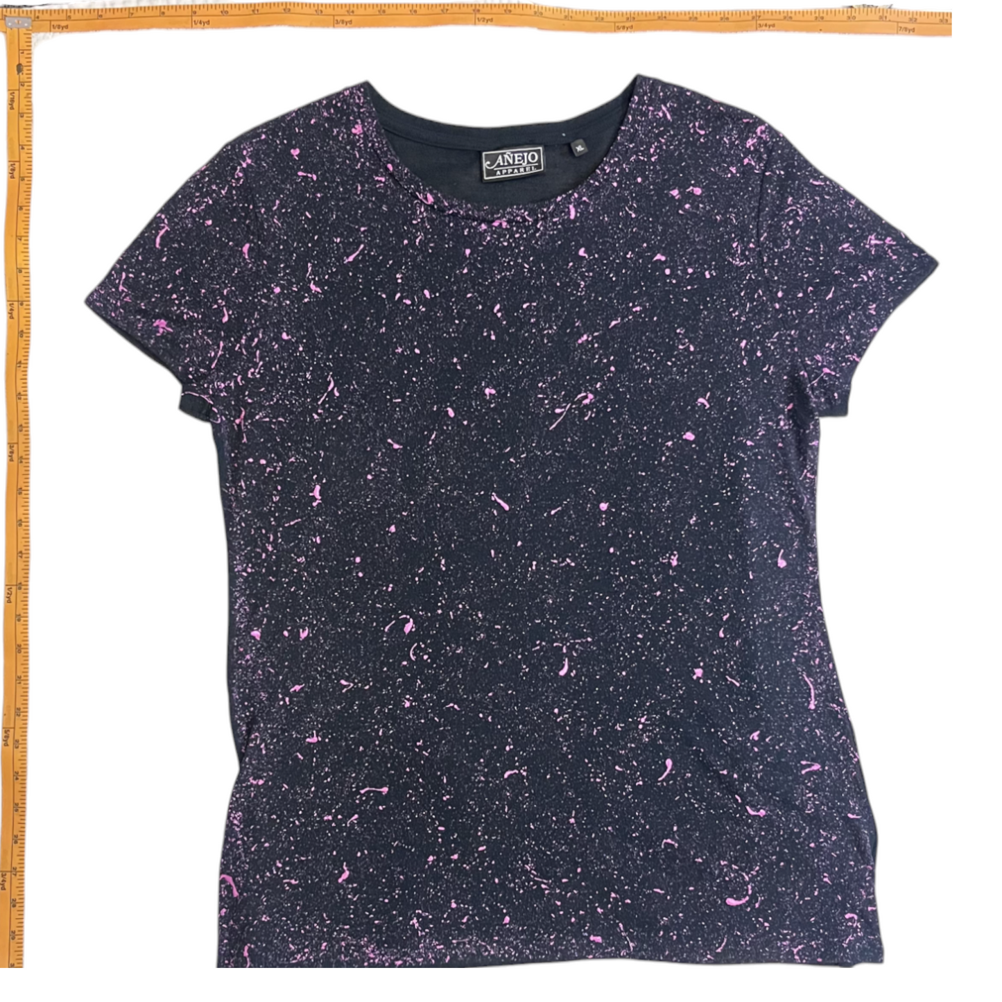 Black & Pink Splatter T-Shirt - Size XL