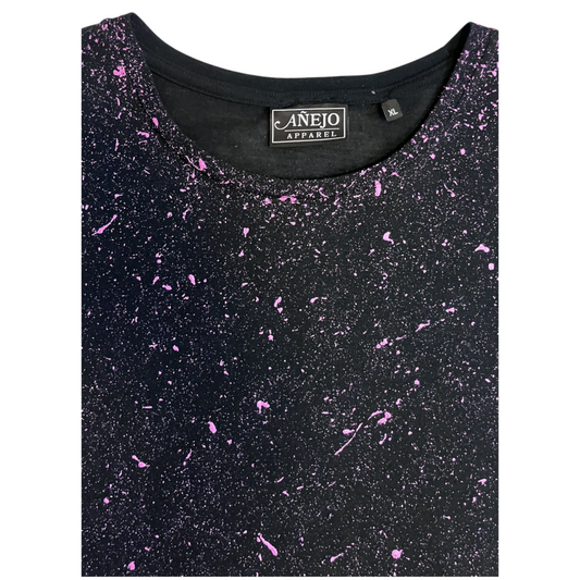 Black & Pink Splatter T-Shirt - Size XL