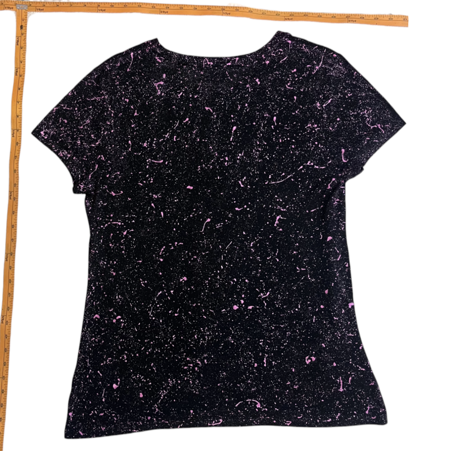 Black & Pink Splatter T-Shirt - Size XL