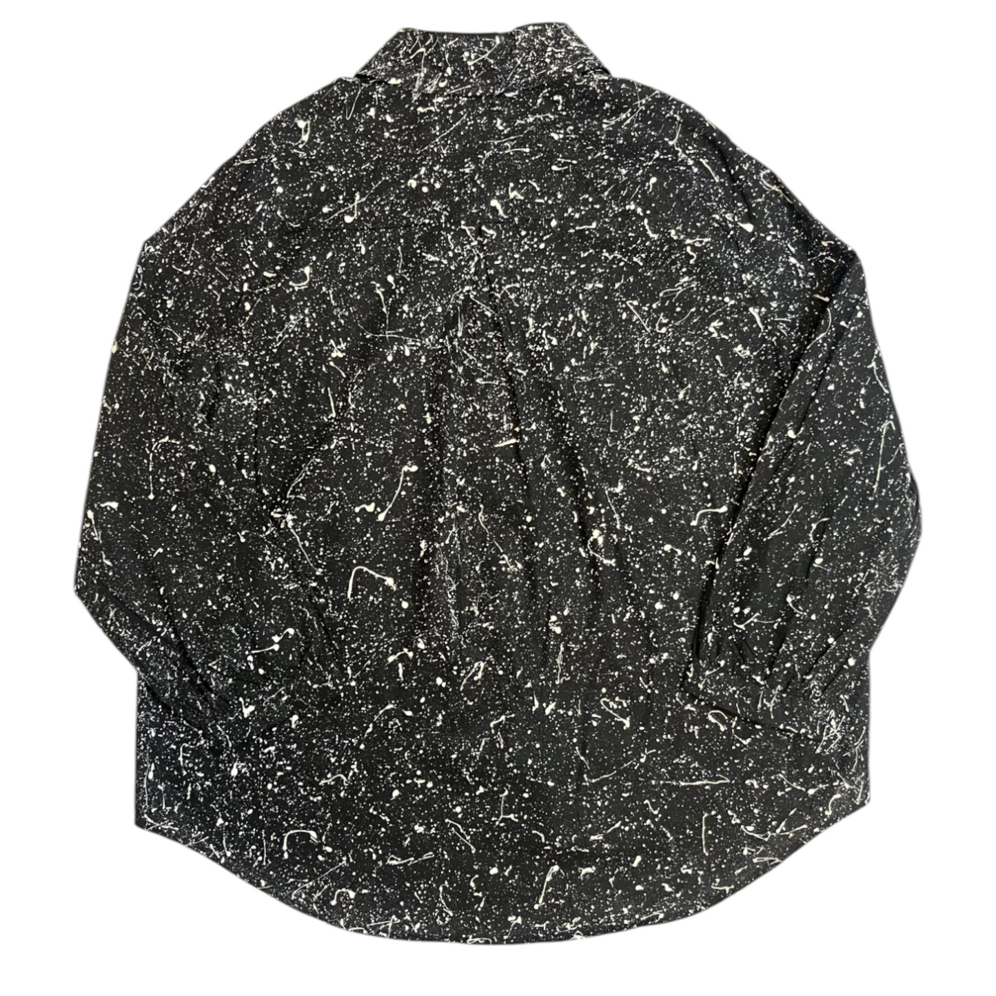 Black & White Splatter Long Sleeve Button Up Shirt - Size XXL