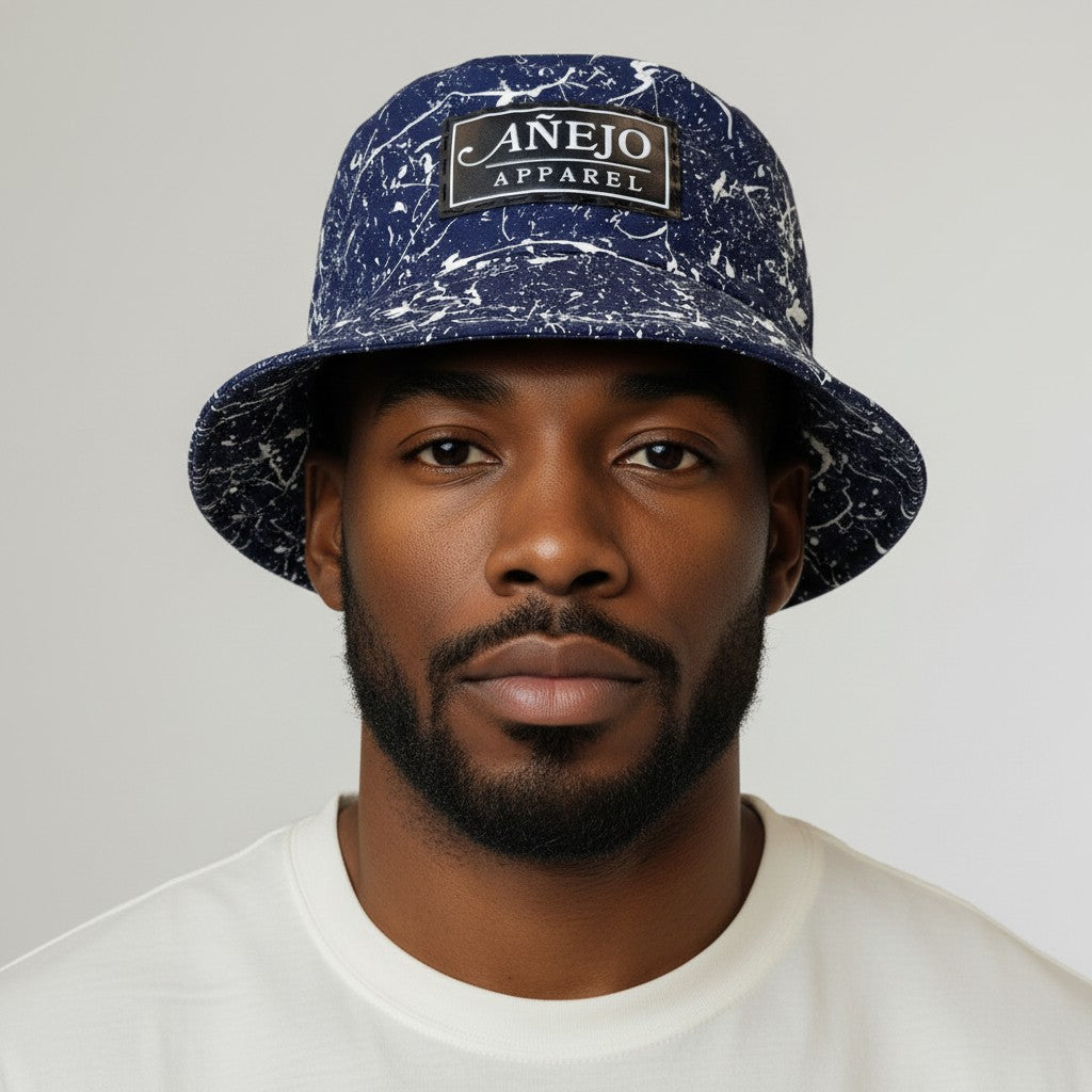 Navy Splatter Bucket Hat
