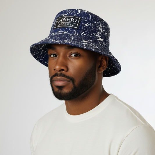 Navy Splatter Bucket Hat
