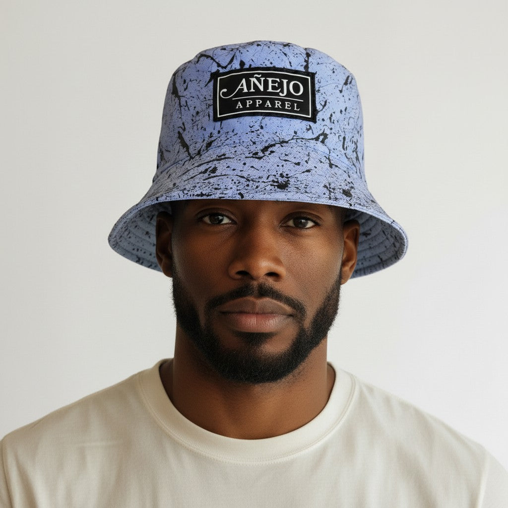 Powder Blue Splatter Bucket Hat