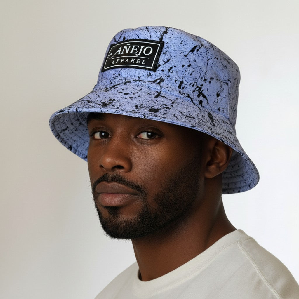 Powder Blue Splatter Bucket Hat