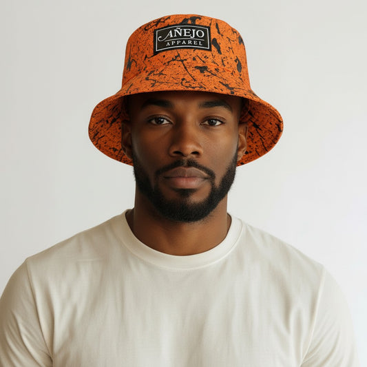 Orange Splatter Bucket Hat