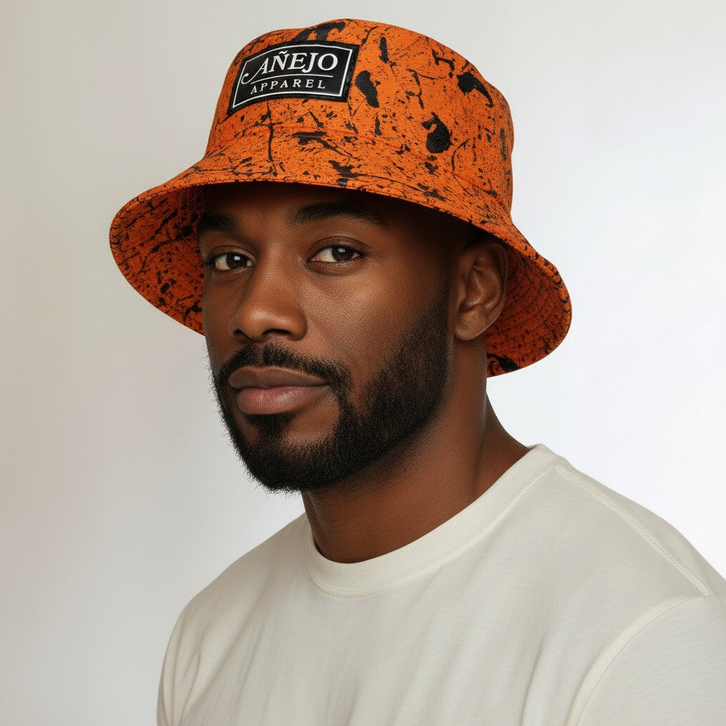 Orange Splatter Bucket Hat