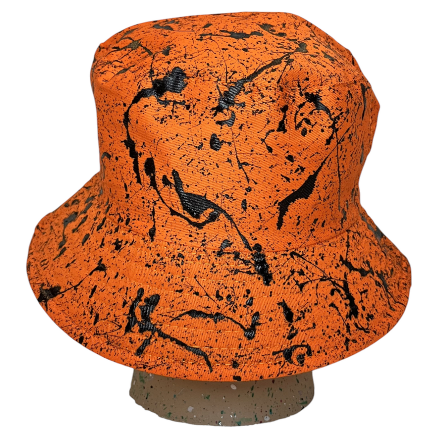 Orange Splatter Bucket Hat