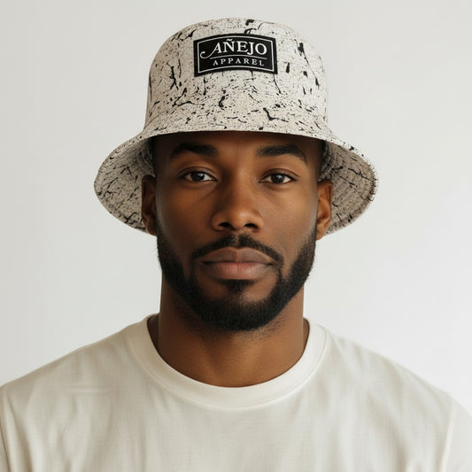 Beige Splatter Bucket Hat