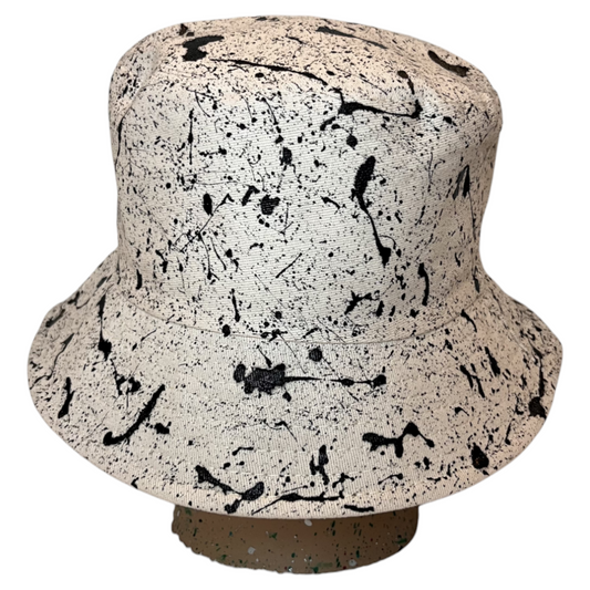Beige Splatter Bucket Hat