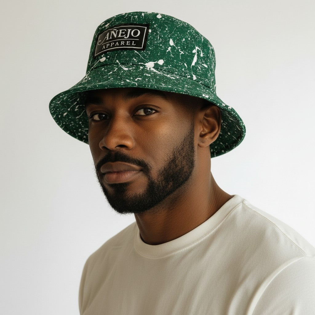 Green Splatter Bucket Hat