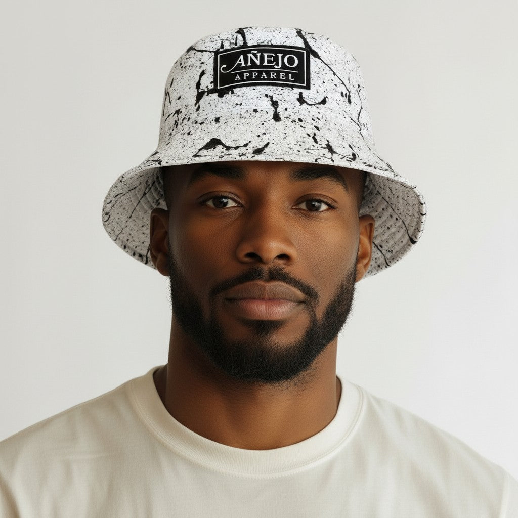 White Splatter Bucket Hat