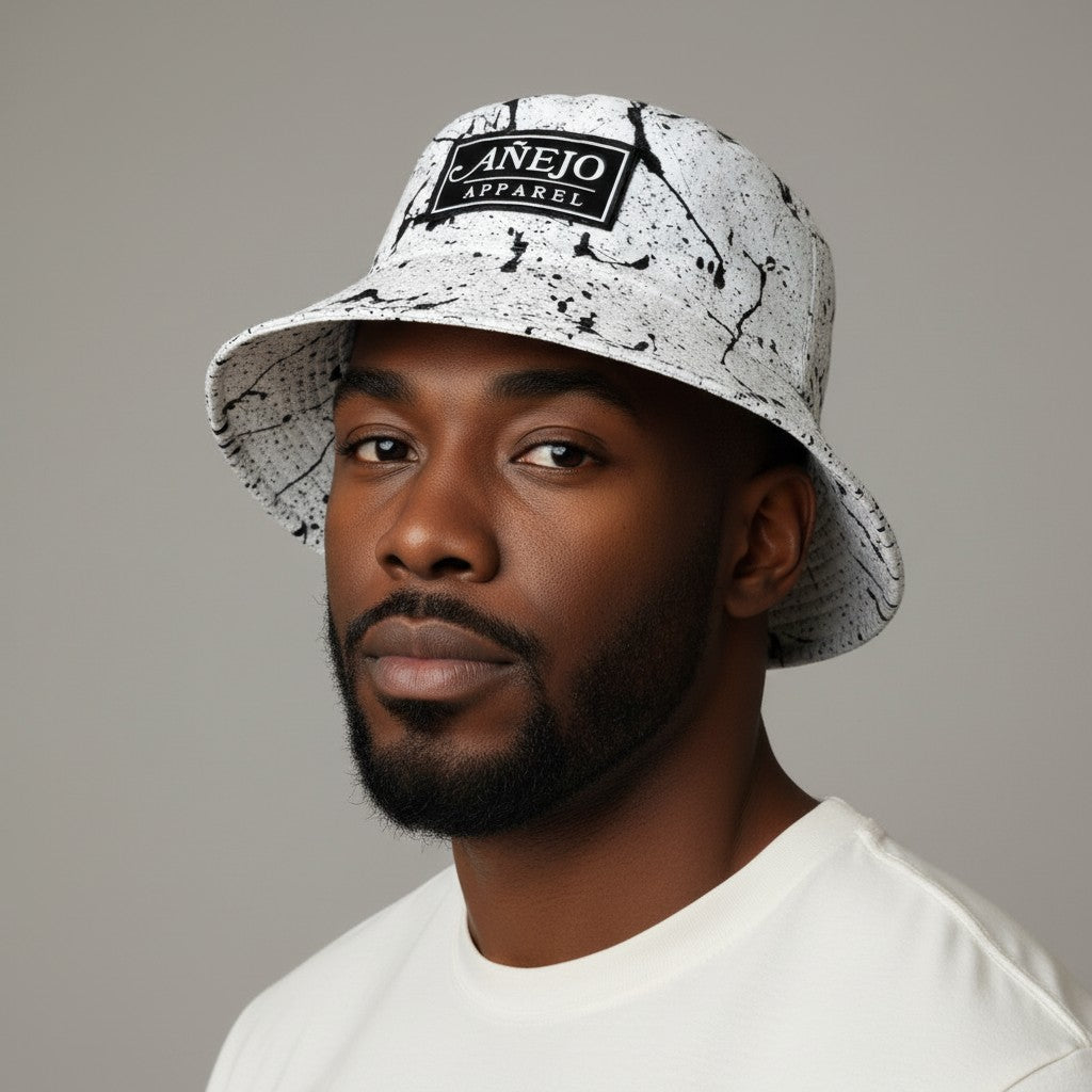 White Splatter Bucket Hat