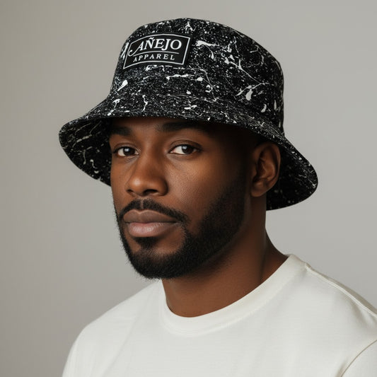 Black Splatter Bucket Hat