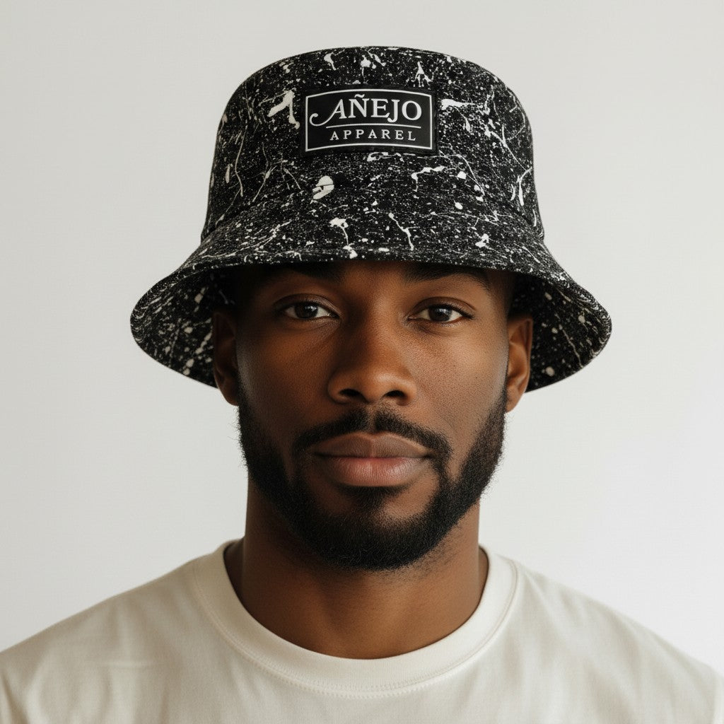 Black Splatter Bucket Hat