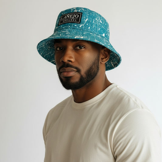 Aqua Splatter Bucket Hat