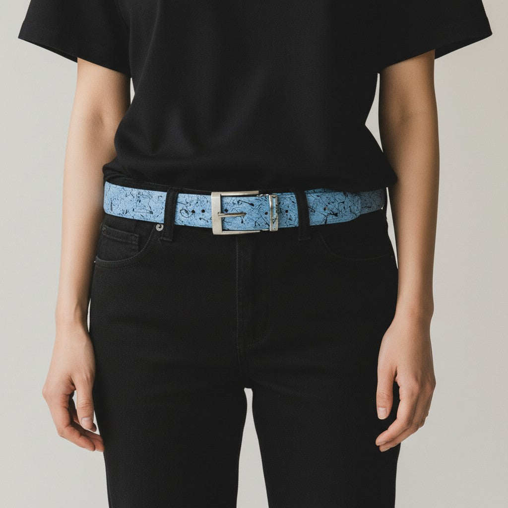 Blue & Black Splatter Belt