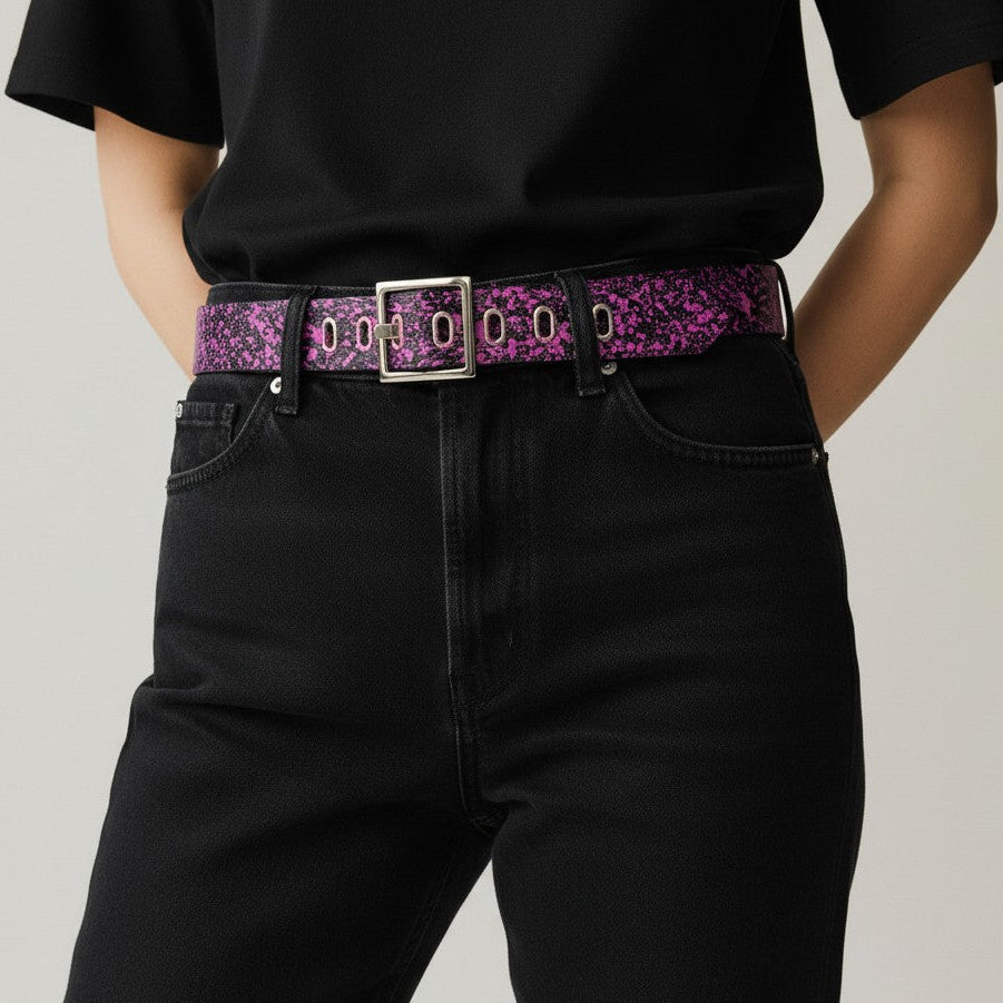 Pink & Black Splatter Belt