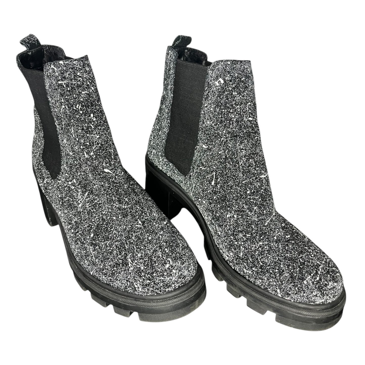 Black & White Splatter Boots - Size W9.5