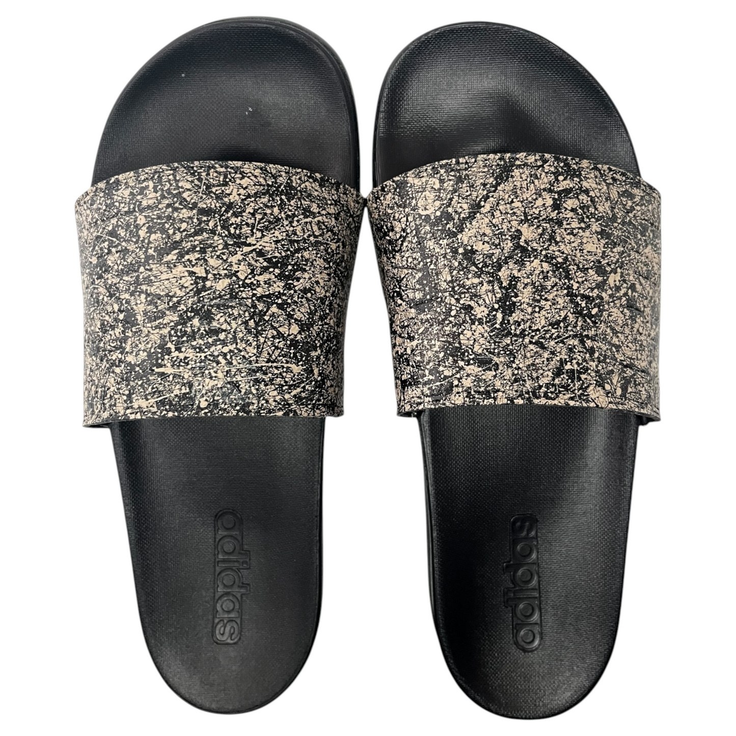 Tan & Black Splatter Slides - Size M10|W11