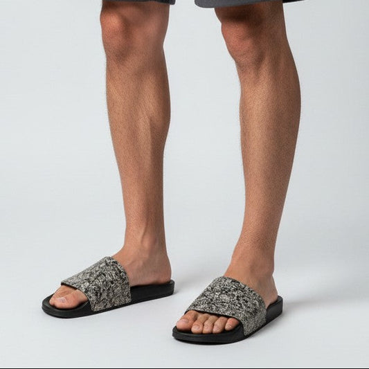 Tan & Black Splatter Slides