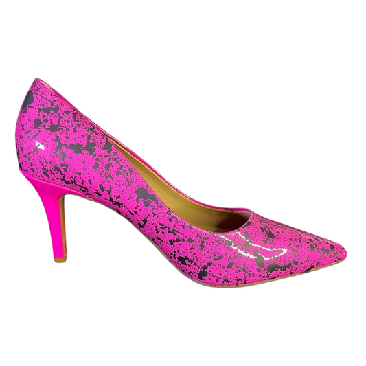 Pink & Black Splatter Heels - Size W6.5