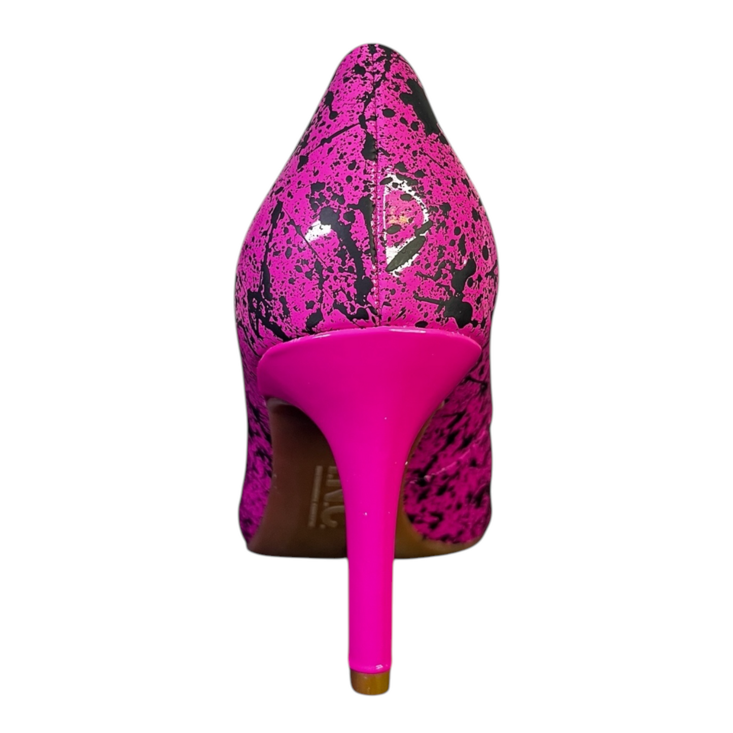 Pink & Black Splatter Heels - Size W6.5