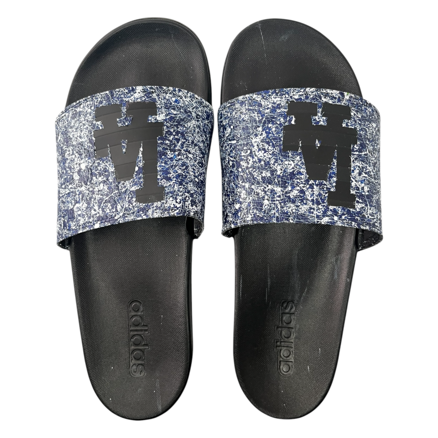Dodger Blue Splatter Slides - Size M10|W11
