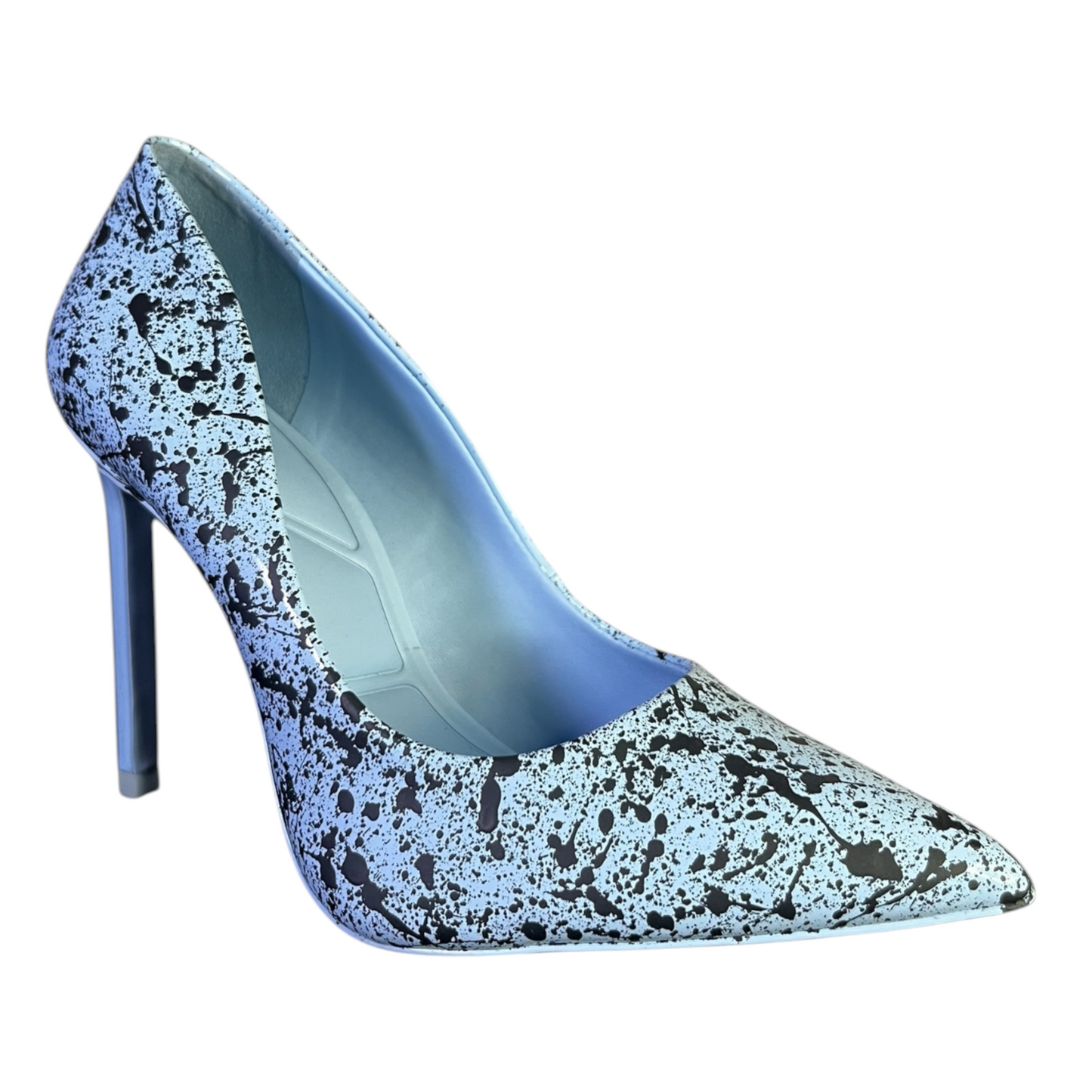 Blue & Black Splatter Heels - Size W5
