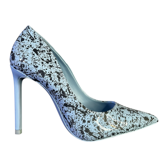 Blue & Black Splatter Heels - Size W5