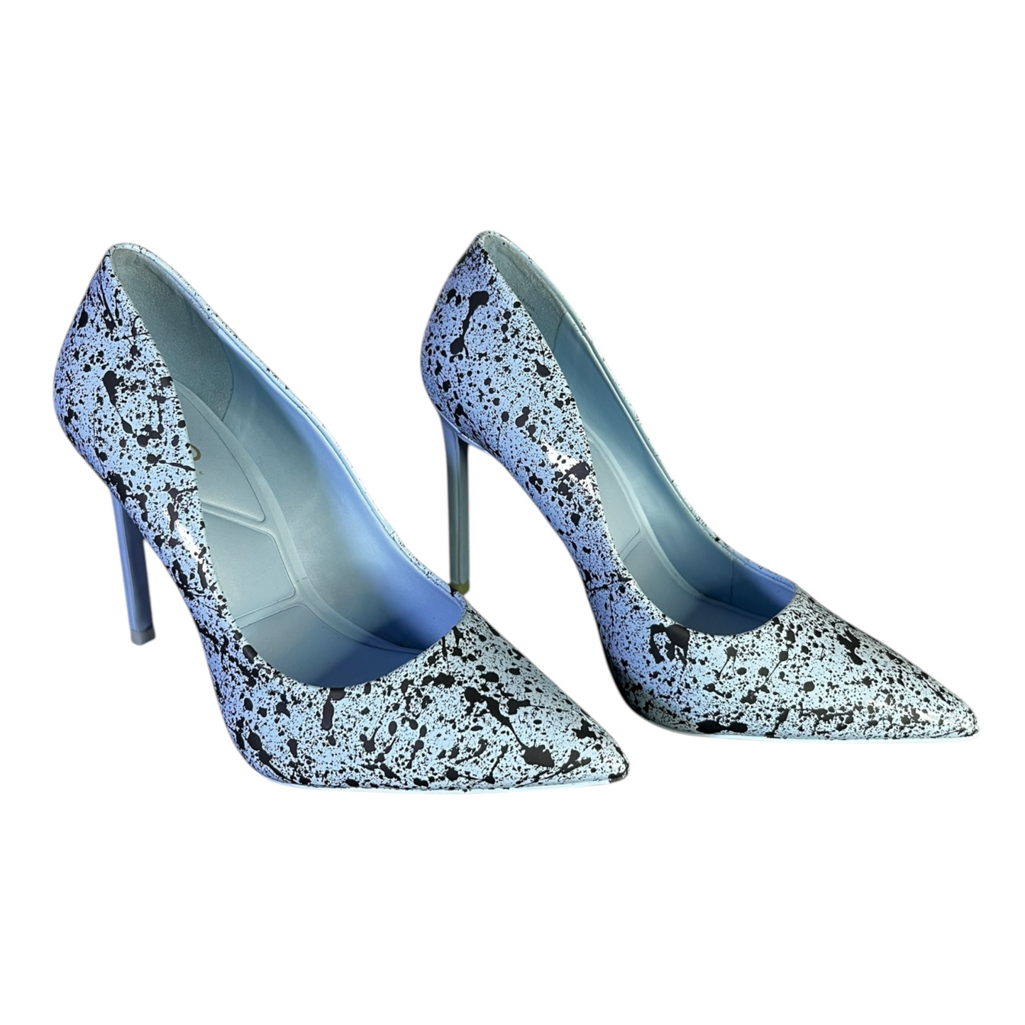 Blue & Black Splatter Heels - Size W5