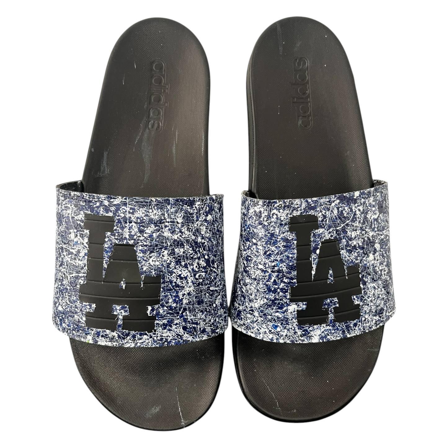 Dodger Blue Splatter Slides - Size M10|W11
