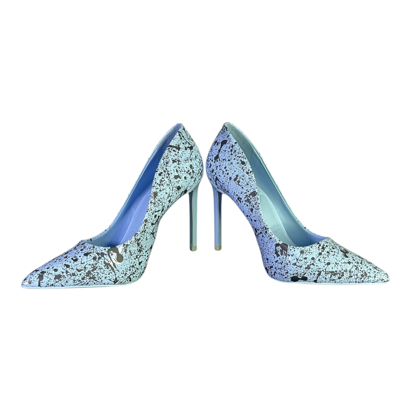 Blue & Black Splatter Heels - Size W5