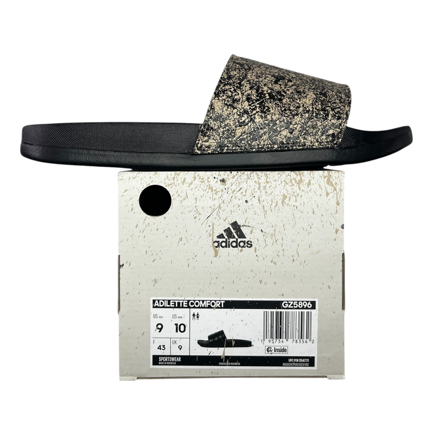 Tan & Black Splatter Slides - Size M9|W10