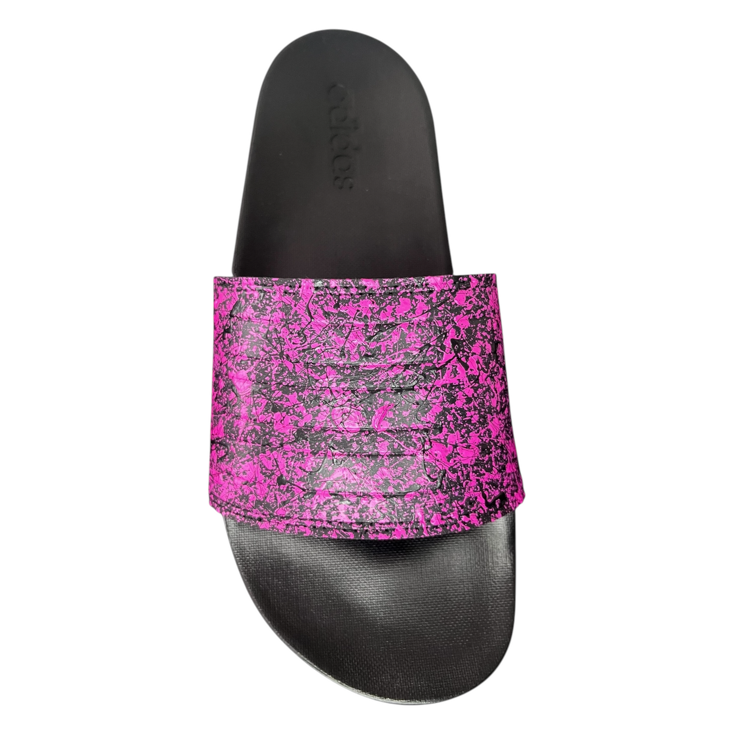 Pink & Black Splatter Slides - Size M7|W8