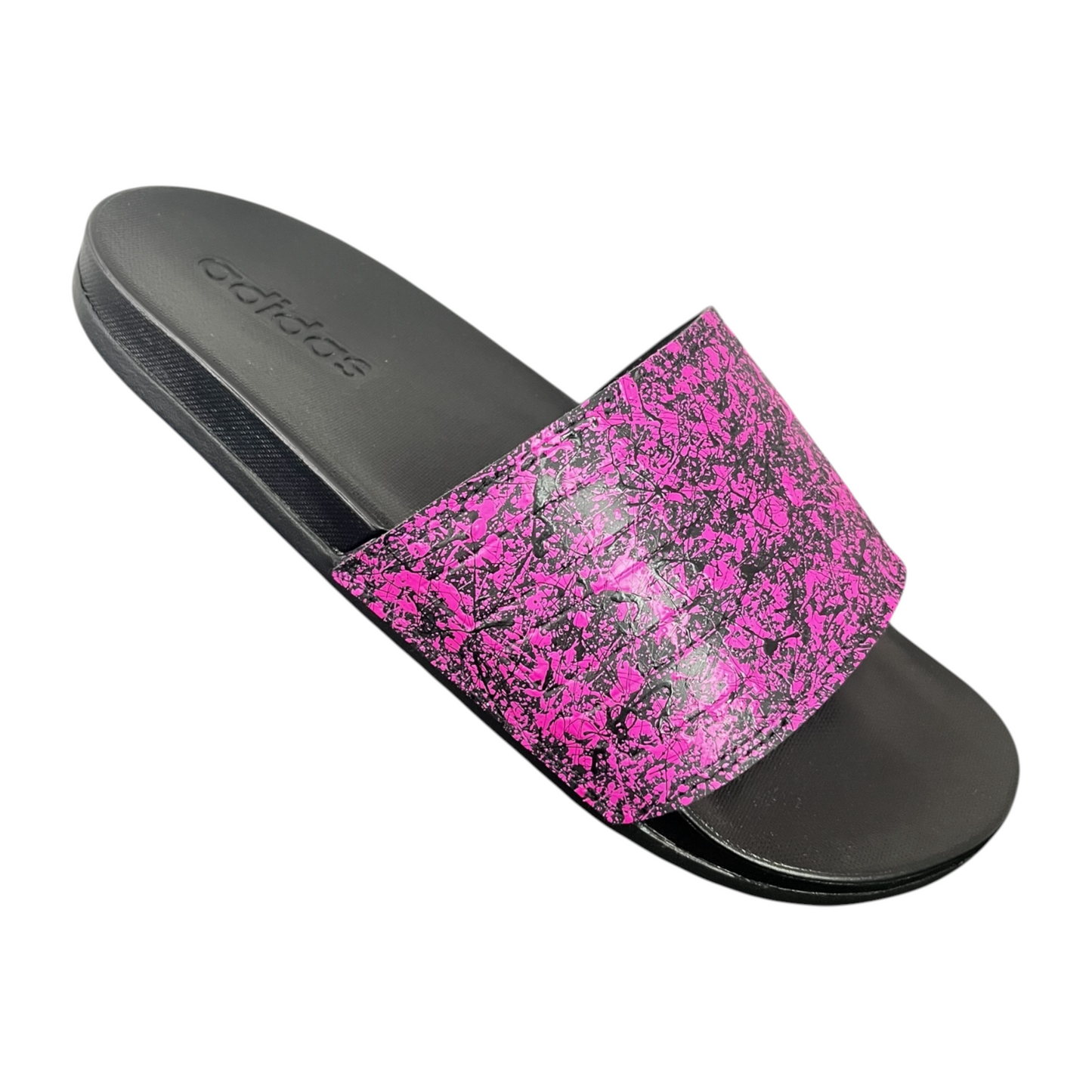 Pink & Black Splatter Slides - Size M7|W8