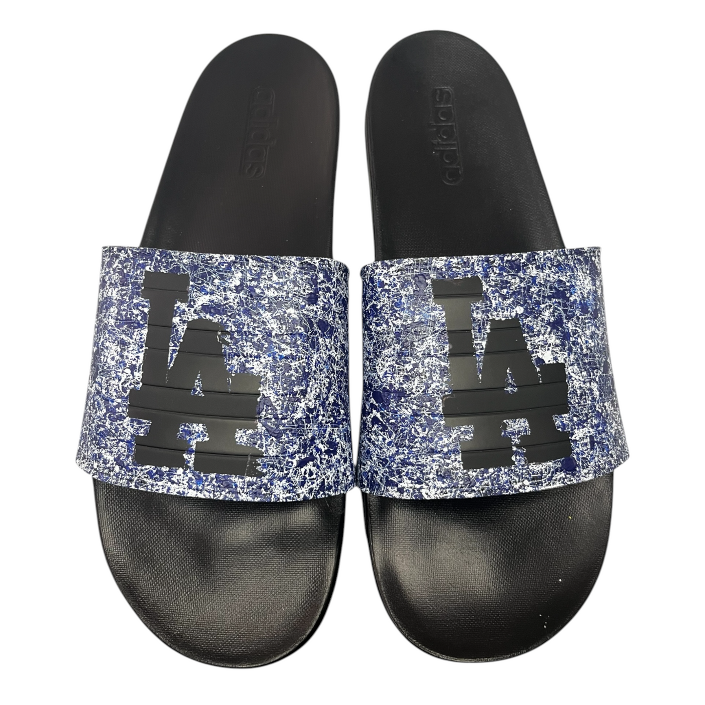 Dodger Blue Splatter Slides - Size M13|W14