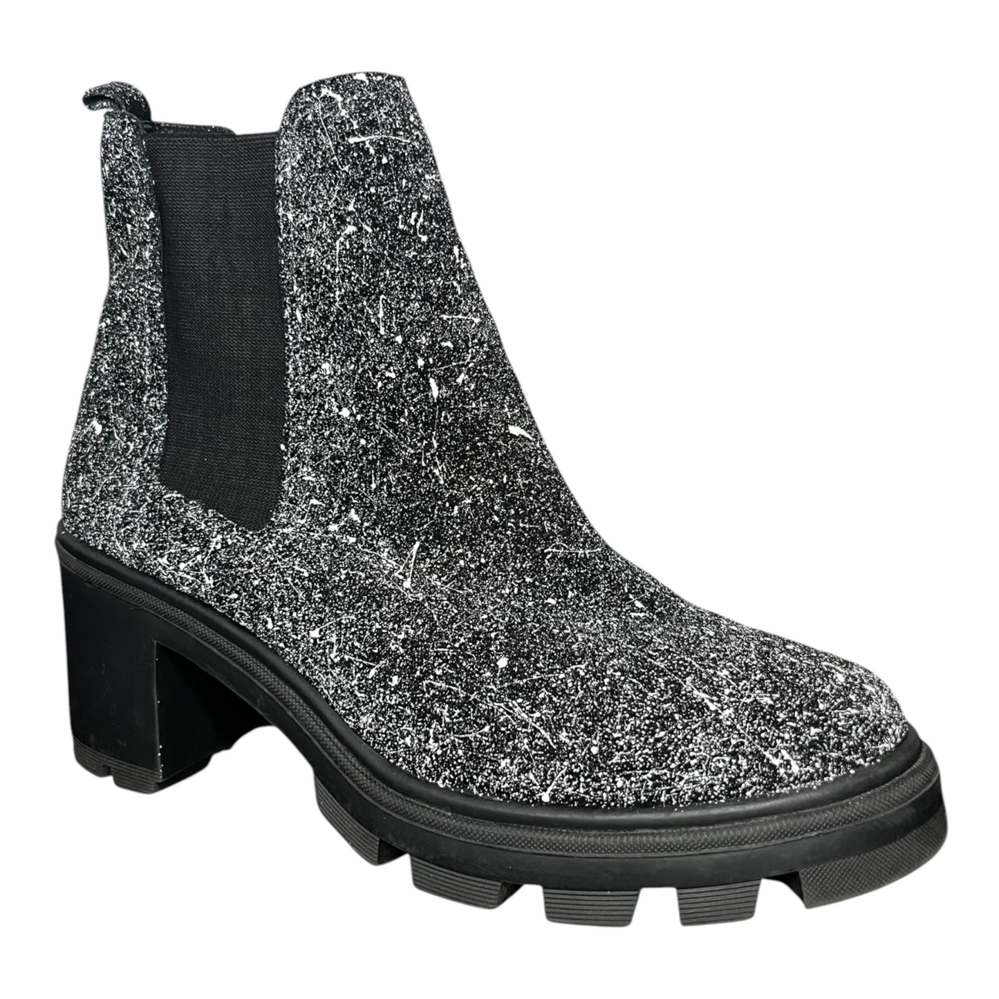 Black & White Splatter Boots - Size W9.5