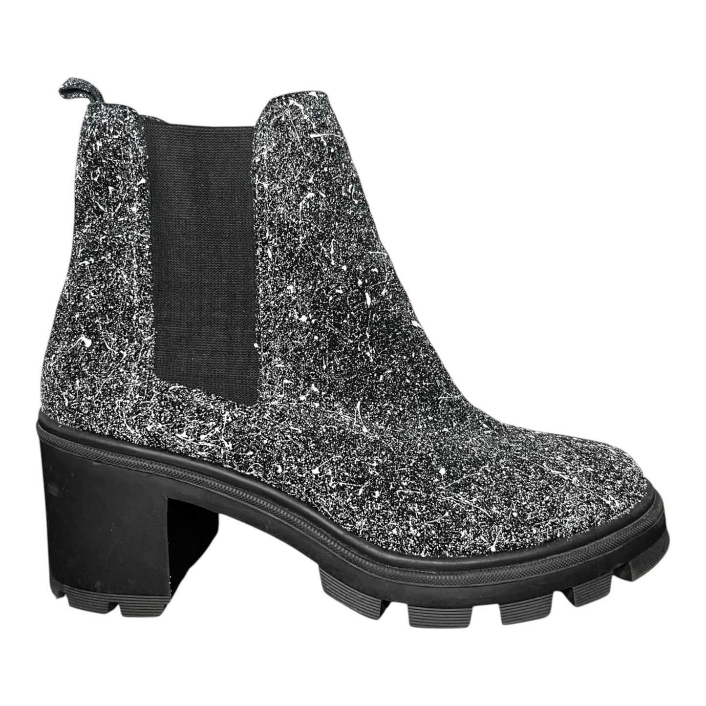 Black & White Splatter Boots - Size W9.5